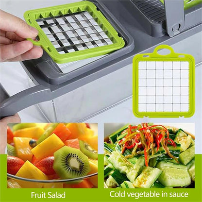 Vegetable Cutter Slicer with Drain Basket Potato Peeler Carrot Grater Kitchen Tool Set(16 in 1)3