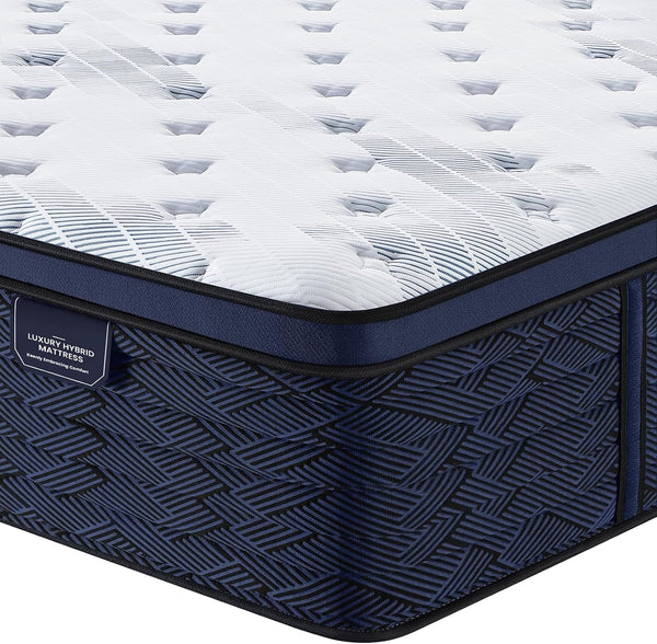 14 Inch Full Mattress, Luxury Euro Top Hybrid with Latex, 54X751
