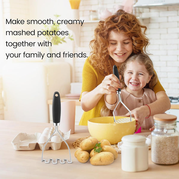 2Pcs Potato Masher Set with Silicone Handle, Premium Stainless Steel Potato Masher, Integrated & Wire Masher for Potatoes, Avocado, Vegetables and Baby Food7