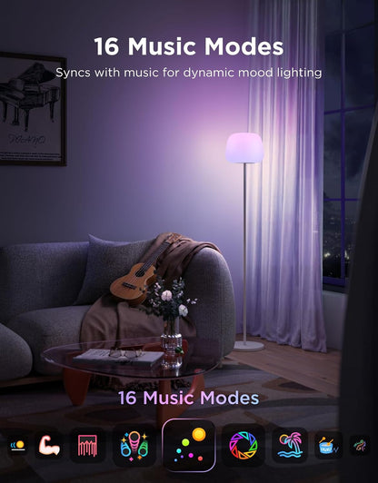 Govee Lantern Floor Lamp, Halo Gradient RGBIC Smart Corner Lamp for Bedroom | Luminblend+, 1000K-10000K, Matter Compatible, 100+ Scene Modes, Music Sync, 1400Lm, Modern Floor Lamps for Living Room, White7