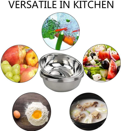 18/10 Stainless Steel Nesting Mixing Bowls for Meal Prep, Set of 44