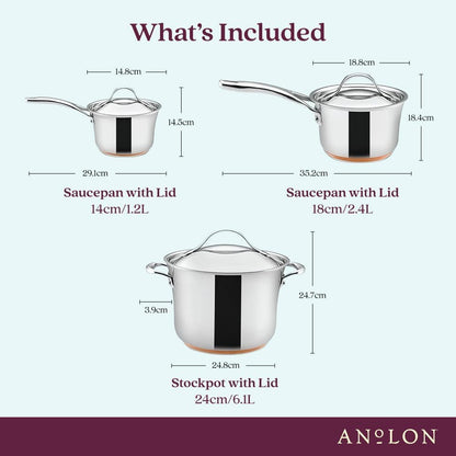 Nouvelle Stainless Steel Cookware Pots and Pans Set, 10 Piece | Stainless Steel Cookware Set with Lids, Oven Safe to 500°F, Durable Everyday Cooking, Dishwasher Safe2