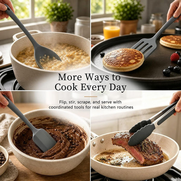 Silicone Cooking Utensil Set, -22°F to 446°F Heat Resistant6