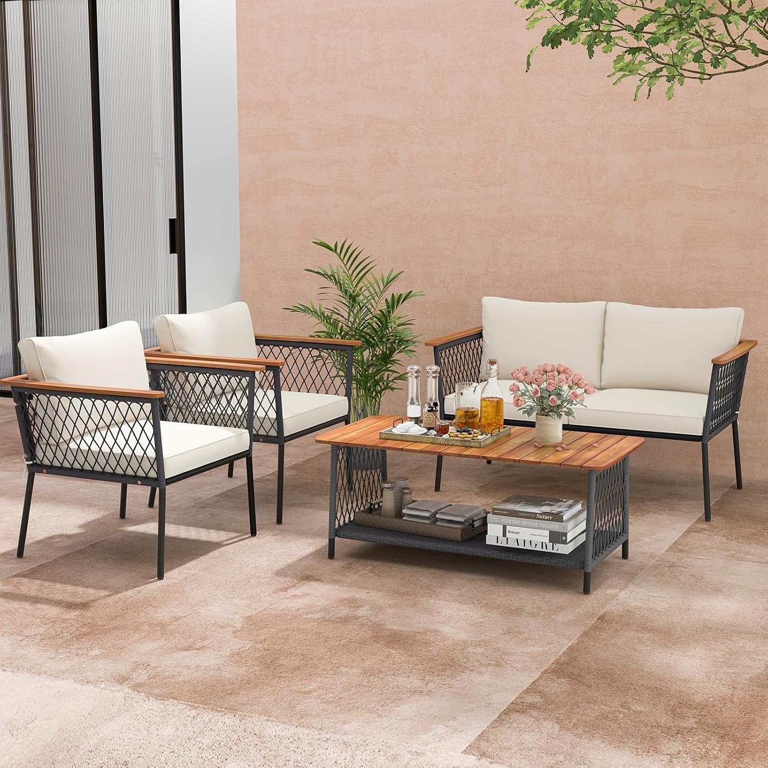 4-piece-patio-furniture-set-patiojoy-rattan-chair-set-w-2-tier-coffee-table-acacia-wood-armrests-tabletop-soft-seat-back-cushions-outdoor-wicker-conversation-set