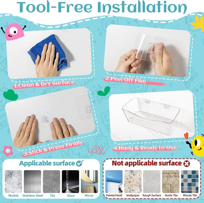 2 Pack Bath Toy Storage Holder, Clear Bath Toy Organizer (2 US Gal)8