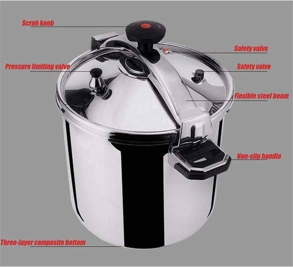 Stainless Steel Pressure Cooker Outdoor Explosion-Proof Large Capacity Pressure Cooker Non-Stick Cooker Induction Cooker Gas Stove Family Kitchen Hotel (Size : 7L)6