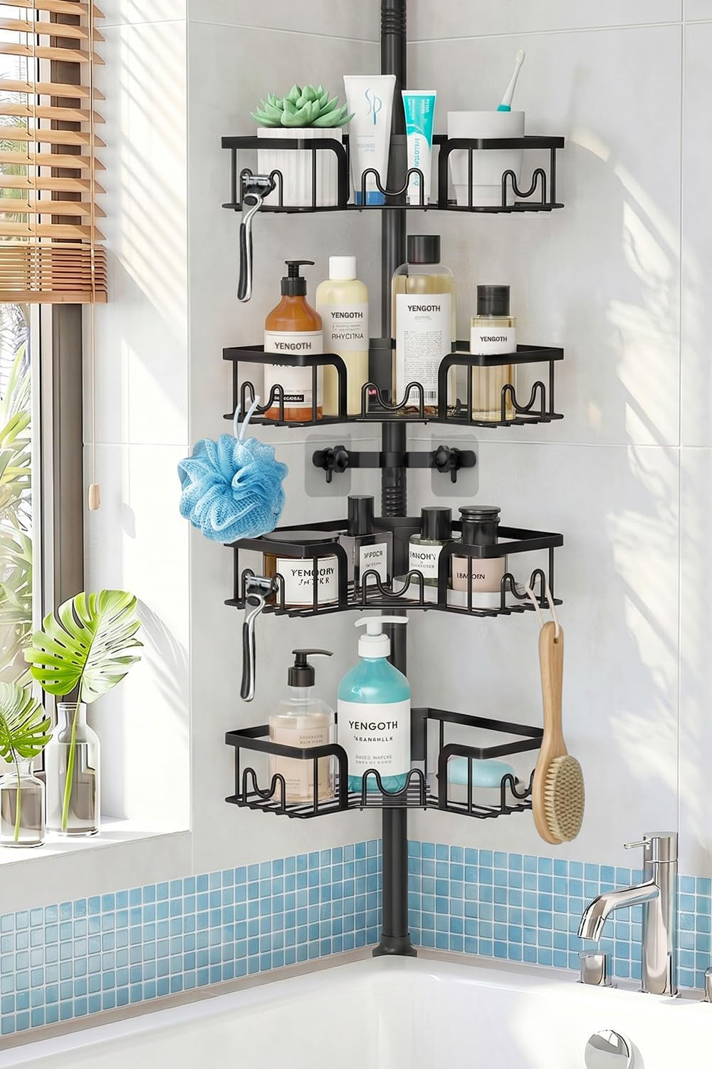 corner-shower-caddy-with-tension-pole-rustproof-bathroom-organizer-shelves