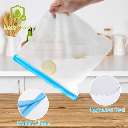 10 Pack Reusable Freezer Bags Dishwasher Safe, Food Storage Bags4