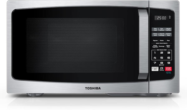 Microwave Oven, 0.9 Cu.Ft, 900W, Stainless Steel | 6 Auto Menus, 11 Power Levels, Mute Function, Child Lock, LED Lighting, for Apartments & Dorms1