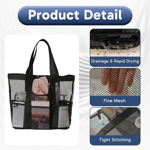 2Pcs Mesh Gym Shower Caddy, Portable Shower Bag3