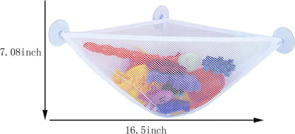 Bath Toy Organizer with 3 Strong Suction Cups Mounted Bath/Shower Caddy Storage Solution Bath Toy Storage Net & Bathroom Corner Shower Caddy Bag Bathroom Storage Bag2