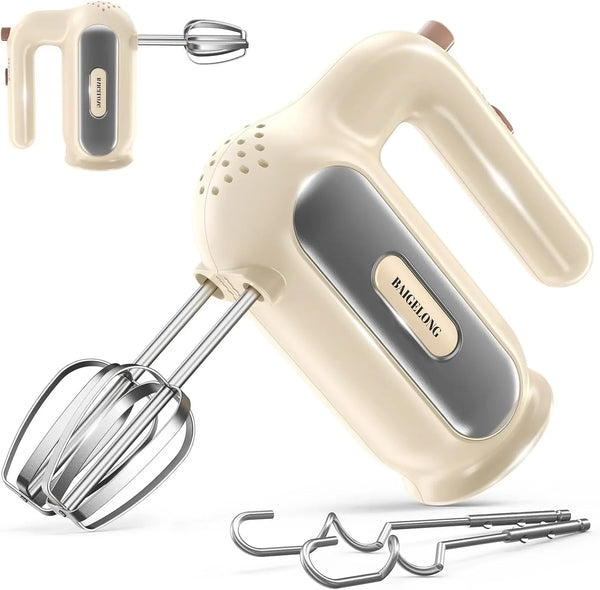 Hand Mixer Electric, 5-Speed Small Handheld Mixer, 2* (Dough Hooks & Beaters) Food Blender, Kitchen Blender for Baking, Cream, Cookies, 304 Dishwasher Safe1