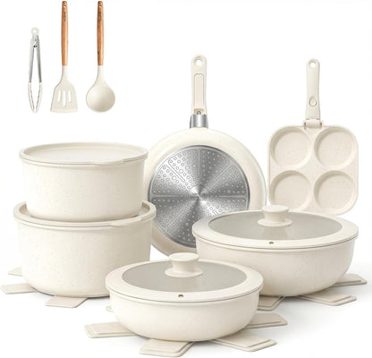20Pcs Nonstick Pots and Pans Set with Detachable Handles, Oven Safe | Induction Ready Non-Toxic Pots and Pans Set for RV, Campervans, Pfoa/Pfos-Free, Stackable1
