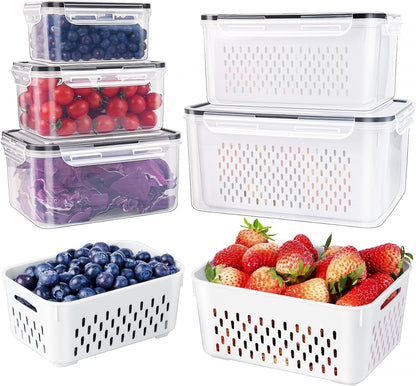 5 PCS Large Fruit Storage Containers for Fridge ,Food Storage Containers1