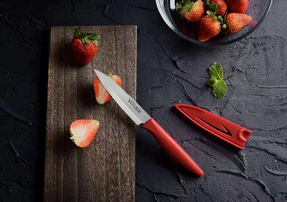 Paring Knife, 4PCS Paring Knives (4 Knives and 4 Knife Cover), 4 Inch Peeling Fruit and Vegetable Knife, Ultra Sharp Kitchen Knives, German Steel, PP Plastic Handle3