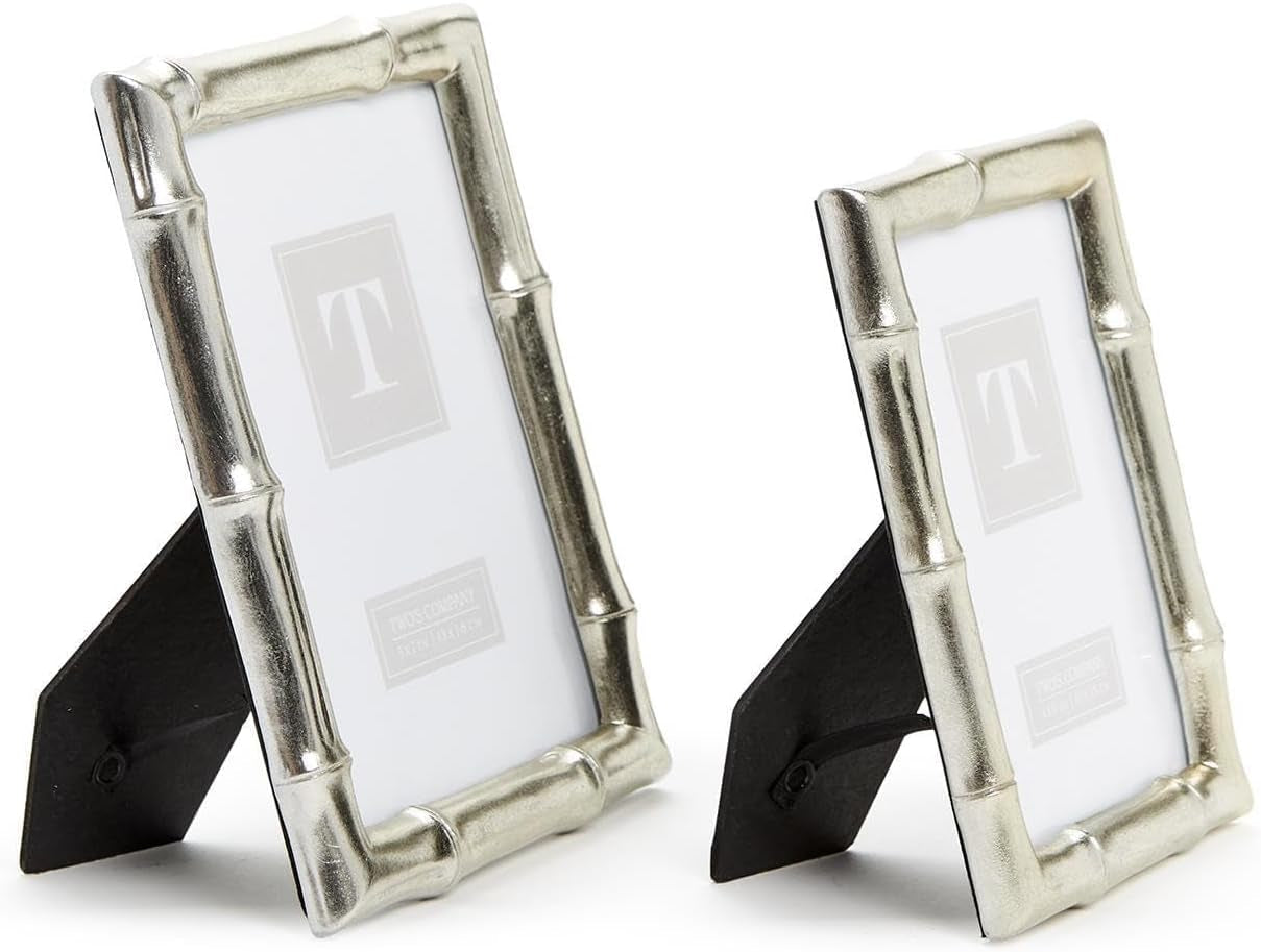 set-of-2-silver-faux-bamboo-photo-frame-includes-2-sizes-4x6-and-5x7-inches-resin-and-glass-home-decor-accessories