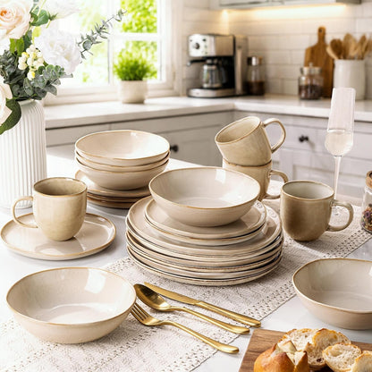 Ceramic Dinnerware Sets for 8, 24Pcs Plates and Bowls Sets Dishes7
