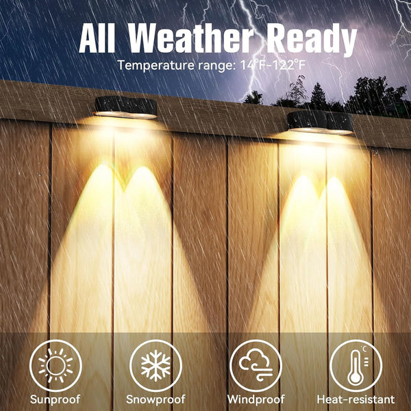 Solar Fence Lights Outdoor,Ip65 Waterproof Outdoor Lights for Pool6