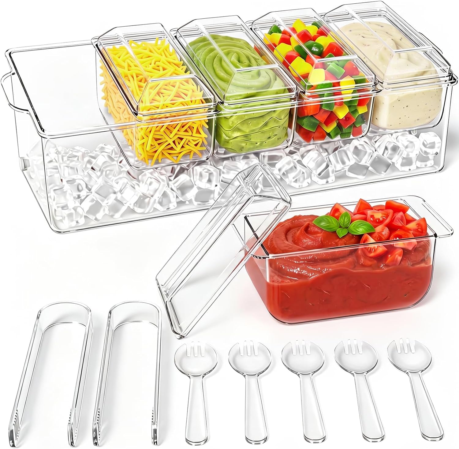 condiment-tray-chilled-condiment-server-bar-accessories-on-ice-condiment-caddy-for-home-party-and-celebration-bar-accessories-with-removable-trays-and-lids-5-spoons-2-tongs