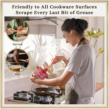 42Oz Enamel 2-Handle Bacon Grease Container with Strainer, Red5