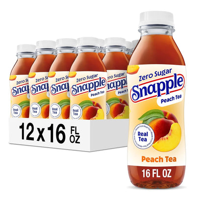 Zero Sugar Peach Tea, 16 Fl Oz Recycled Plastic Bottle (Pack of 12)1