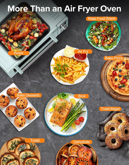 Bravo Pro Smart Air Fryer Toaster Oven Countertop Combo | 10-In-1 Cooking Functions, 1800W, 50-450°F, 21-Qt, Pfas-Free, Upgraded Super Convection, Mint7