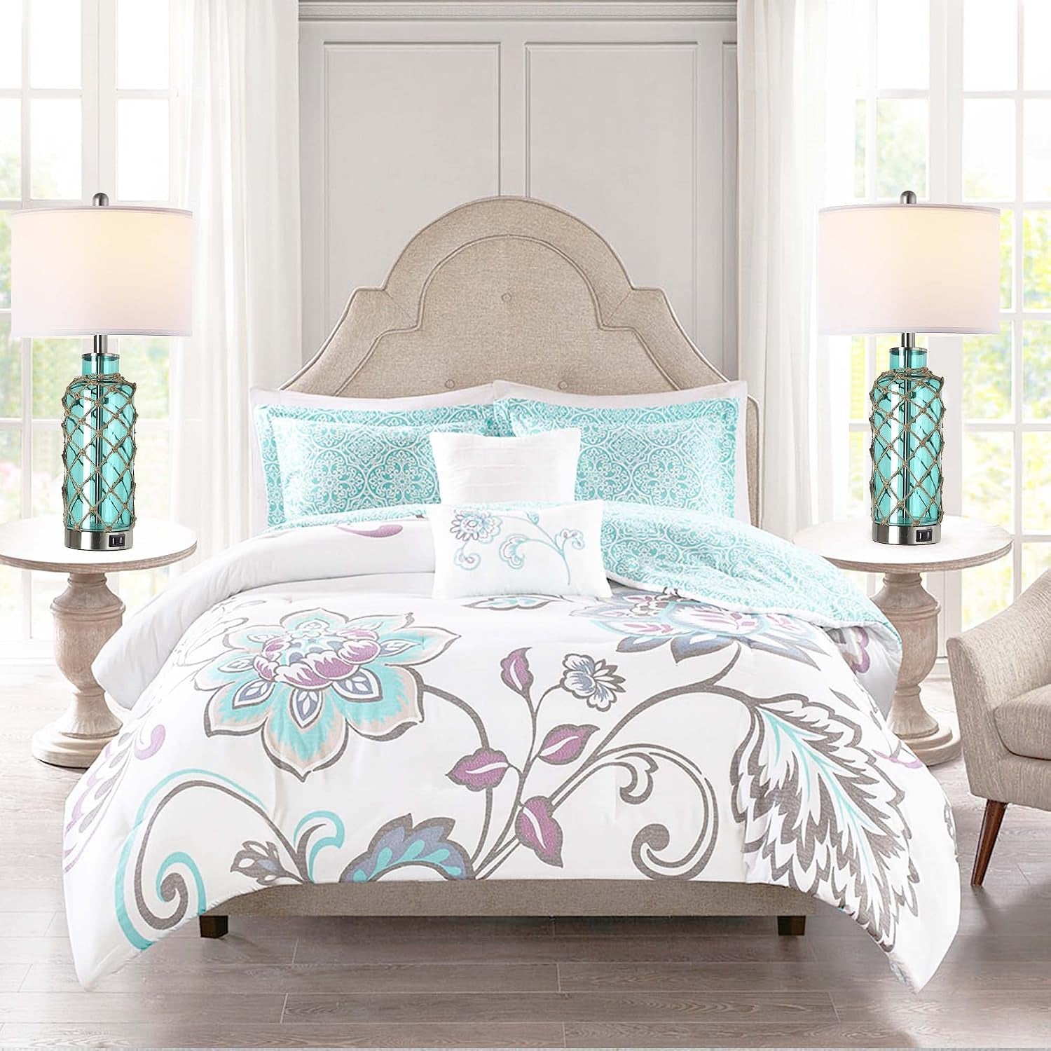 cottage-nautical-accent-table-lamp-set-of-2-touch-control-coastal-blue-green-glass-rope-net-bedside-lamp-with-2-usb-ports-3-way-dimmable-nightstand-lamps-with-white-shade-for-living-room-bedroom