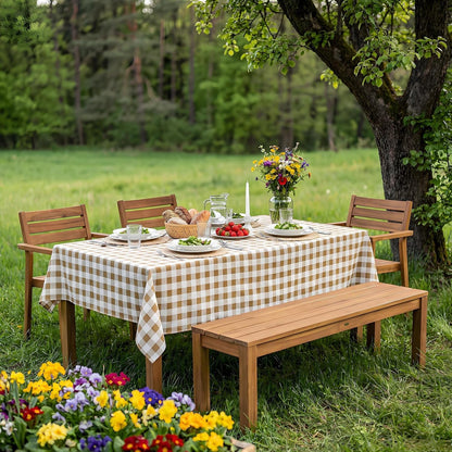 52'' X 70'' Checkered Tablecloth Disposable Vinyl Tablecloths with Flannel Backing Wipeable Spillproof Plastic Table Cover PVC Waterproof Table Cloth for Indoor Outdoor6