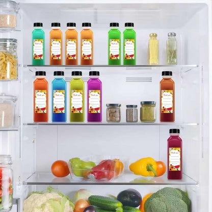 36Pcs 16 Oz Plastic Bottles with Lids,Juice Bottles with Caps, Reusable Clear Bulk Beverage Containers for Juice, Milk and Other Beverages6