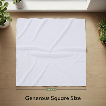 White Flour Sack Towels [12 Pack - 28 X 28 Inch] 100% Cotton | Tea Towels for Cleaning & Drying - Highly Absorbent Kitchen Dish Cloth2