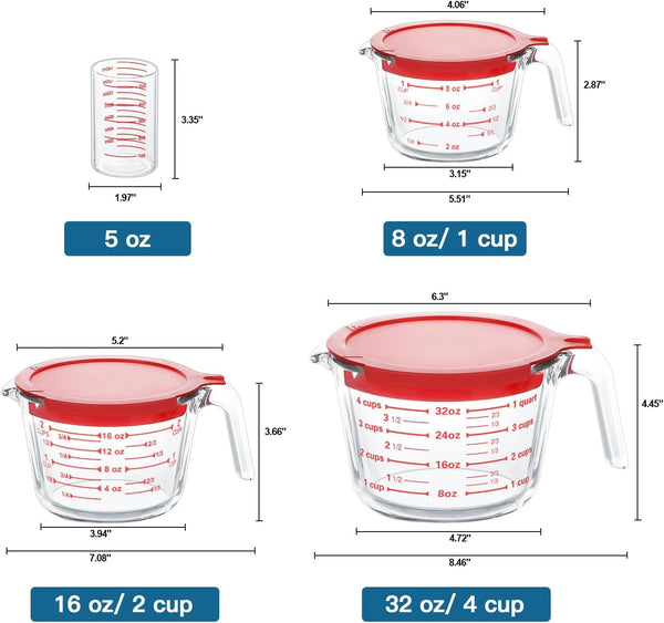 4 Pieces Glass Measuring Cups Set8