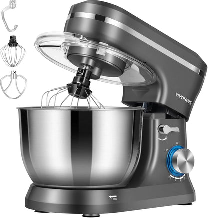 4.75 Quart Stand Mixer, 8 Speed Kitchen Electric Food Mixer, Household Stand Mixer for Baking, Cake, Bread with Beater, Dough Hook, Wire Whip and Egg Separator, Gray1