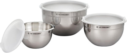 Le Creuset Stainless Steel Nested Mixing Bowls with Plastic Lids, Set of 31