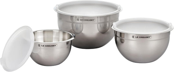 Le Creuset Stainless Steel Nested Mixing Bowls with Plastic Lids, Set of 31