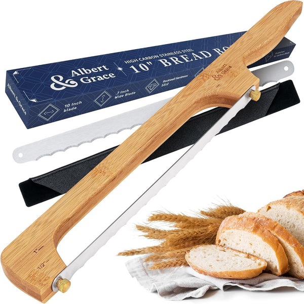 Adjustable Bread Bow Knife with Replacement Blade & Sheath1