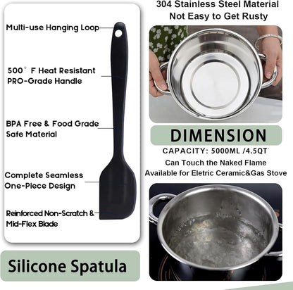 3.1QT Double Boiler Chocolate Melting Pot with 4.5QT Stainless Steel Pot | 304 Food-Grade Steel, Rust-Proof. Melt Chocolate, Butter, Candy, Wax, Soap. Stovetop Safe, Dishwasher Safe4