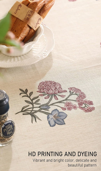 Designer French Linen round Tablecloth,Diameter 55"-Helena E3