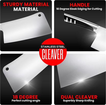 Meat Cleaver Knife 7 Inch Bone Chopper Stainless Steel5