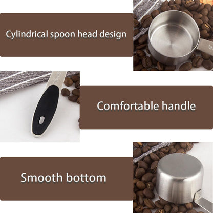 2 PCS 1/8 Cup Stainless Steel Measuring Scoops Coffee Measuring Scoop 30ML Small Coffee Scoop Measuring Cup with Black Silicone Handle Large Capacity and Comfortable Hand Feeling Tablespoon3