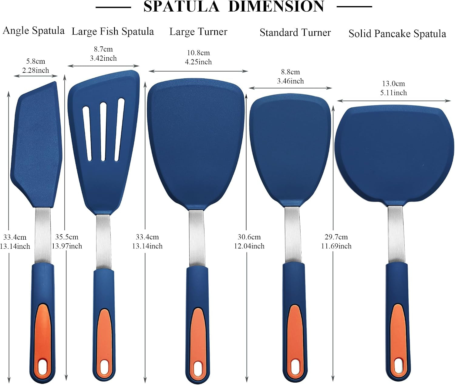 5-pieces-silicone-spatula-set-non-stick-silicone-turner-spatulas-heat-resistance-cooking-utensils-flip-turner-for-fish-egg-pancake-navy-blue