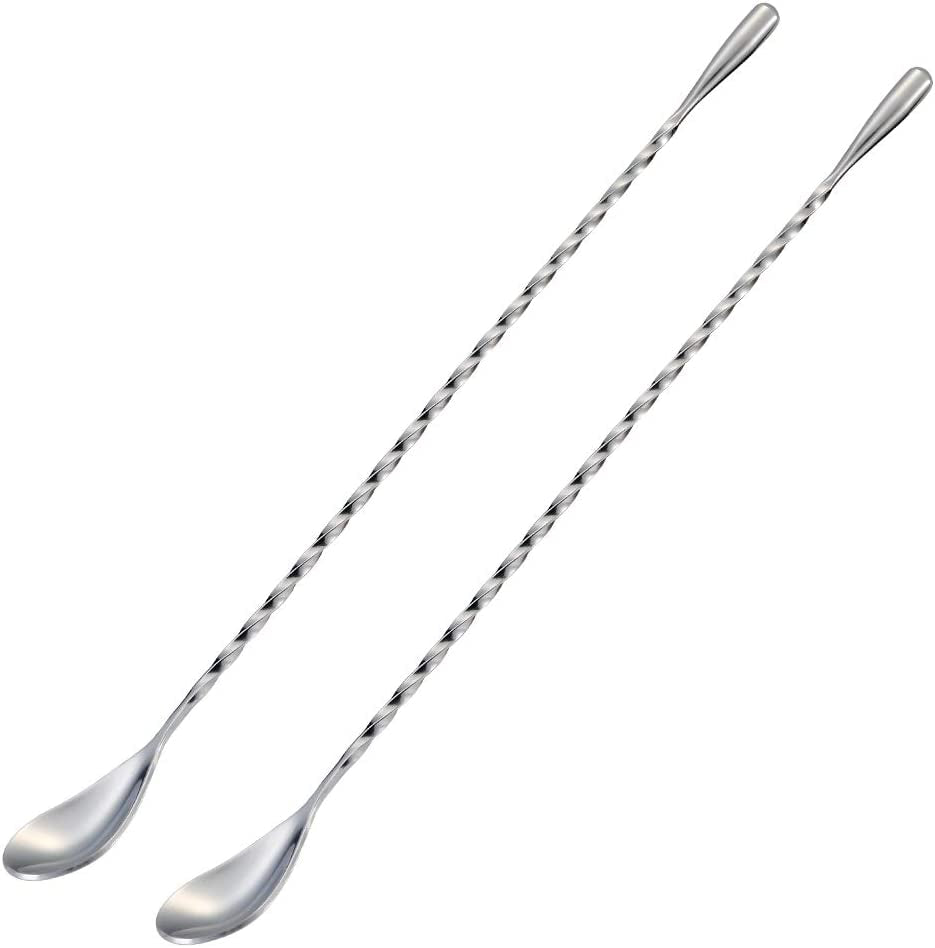 bar-spoon-cocktail-mixing-stirrers-2pcs-12-long-handle-silver-18-8-stainless-steel-long-drink-spoons-for-stirring-coffee-cocktails