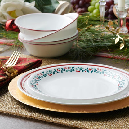 Vitrelle 18-Piece Service for 6 Dinnerware Set, Triple Layer Glass and Chip Resistant, Lightweight round Plates and Bowls Set, Logan8