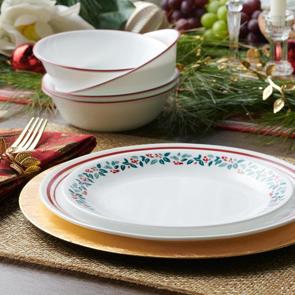 Vitrelle 18-Piece Service for 6 Dinnerware Set, Triple Layer Glass and Chip Resistant, Lightweight round Plates and Bowls Set, Logan8