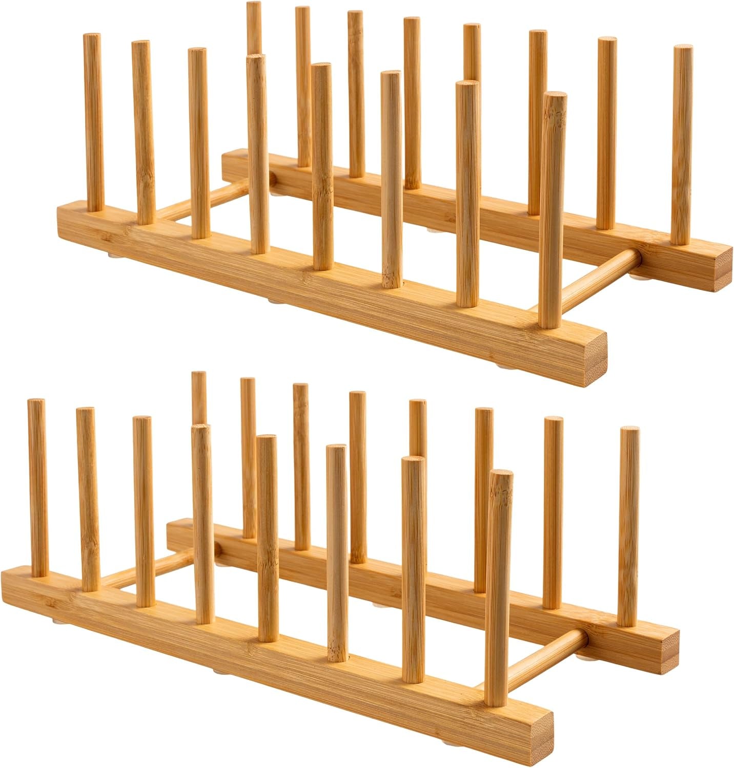 2-pack-bamboo-wooden-dish-rack-plate-holder-kitchen-organizer-7-slot