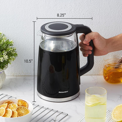 1.7L Dual-Wall Cool-Touch Tea Kettle, Touchscreen, Black | Borosilicate Glass, 304 Stainless Steel Interior, Programmed Digital Keep Warm, Auto off & Audible Indicator7
