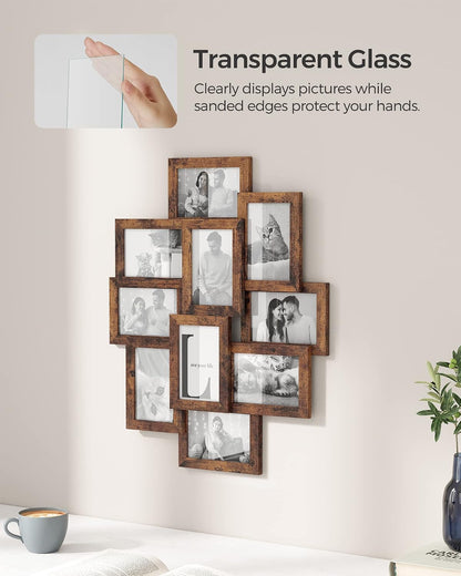 SONGMICS Collage Picture Frames for Wall Decor, 10-Pack 4X6, Glass Front5