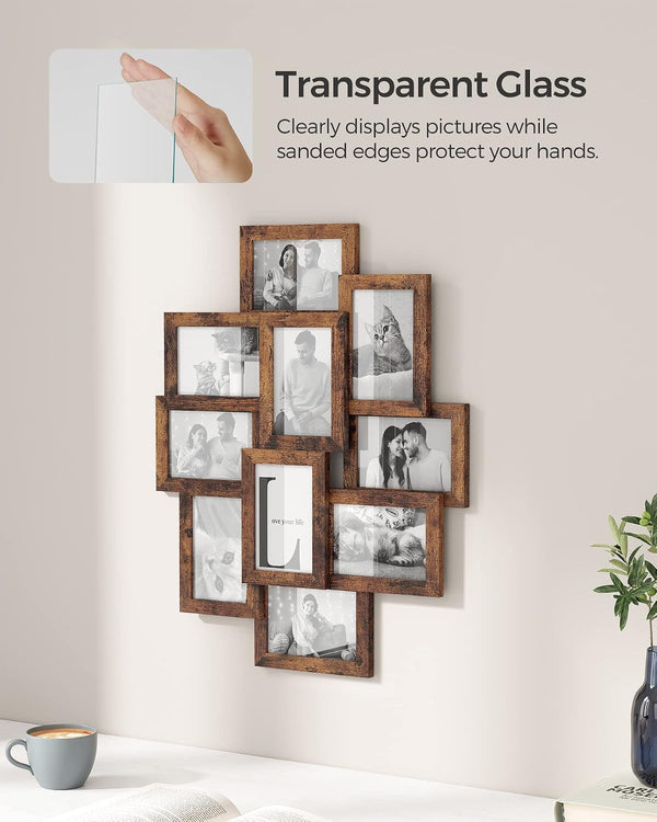 SONGMICS Collage Picture Frames for Wall Decor, 10-Pack 4X6, Glass Front5