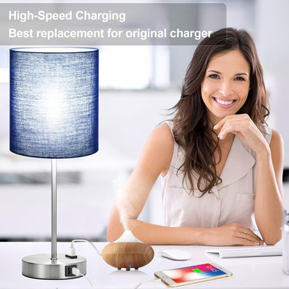 Set of 2 Touch Control Table Lamps with 2 USB & AC Outlet, 3-Way Dimmable Bedside Nightstand Lamps for Bedroom Living Room Nursery, 800 Lumens 5000K Daylight Bulbs Included7