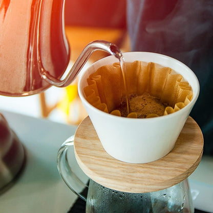 2-5 Cup Coffee Filters, Pack of 100 Unbleached Coffee Filters 5 Cup, Thicken Natural Coffee Filter Basket for Commercial, Home Coffee Maker, Pour over Coffee Kit (Brown, W02)8