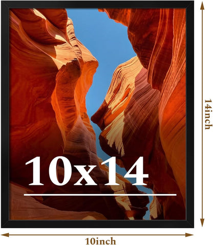 10X14 Picture Frame Set of 2, 10 X 14 Black Picture Frame with HD Plexiglas, 10 by 14 Poster Frame, Display Frame for Vertical or Horizontal, Presenting Spatial Aesthetics-Form & Light Series3